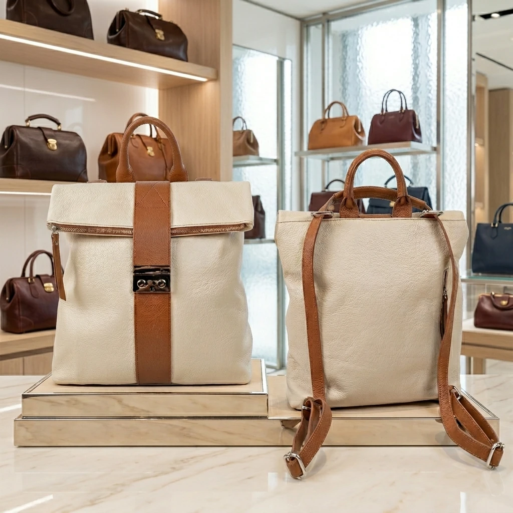 Elba stijlvolle rugtas & handtas – Beige