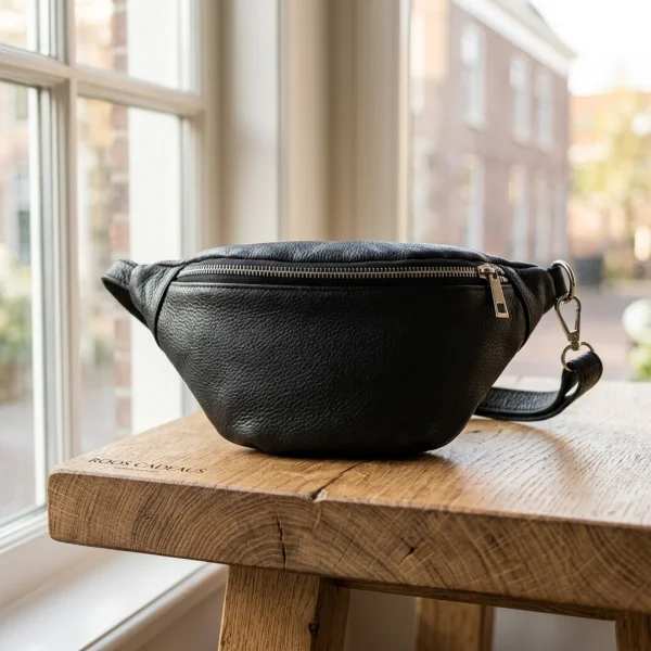 Stoere lederen heuptas echt leer