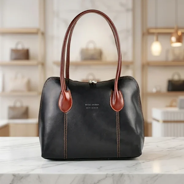 Roos Cadeaus - vera pelle tas Piombino - Bruin-Zwart